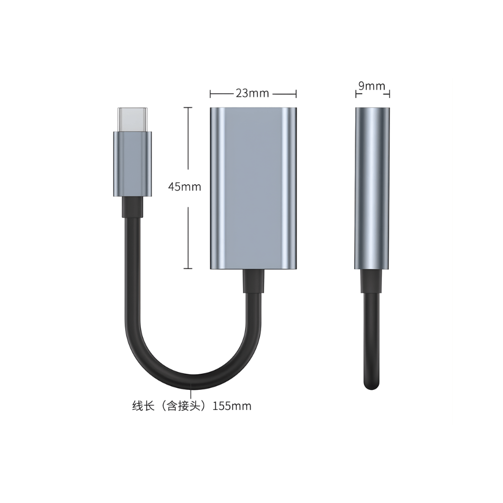 Adaptador USB Tipo-C P/HDMI Fêmea 4K Paralelo Cinza