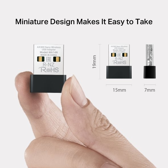 Adaptador Wireless USB Nano MA14N-EU AX300 Wi-Fi 6 Adaptador Wireless USB Nano MA14N-EU AX300 Wi-Fi 6