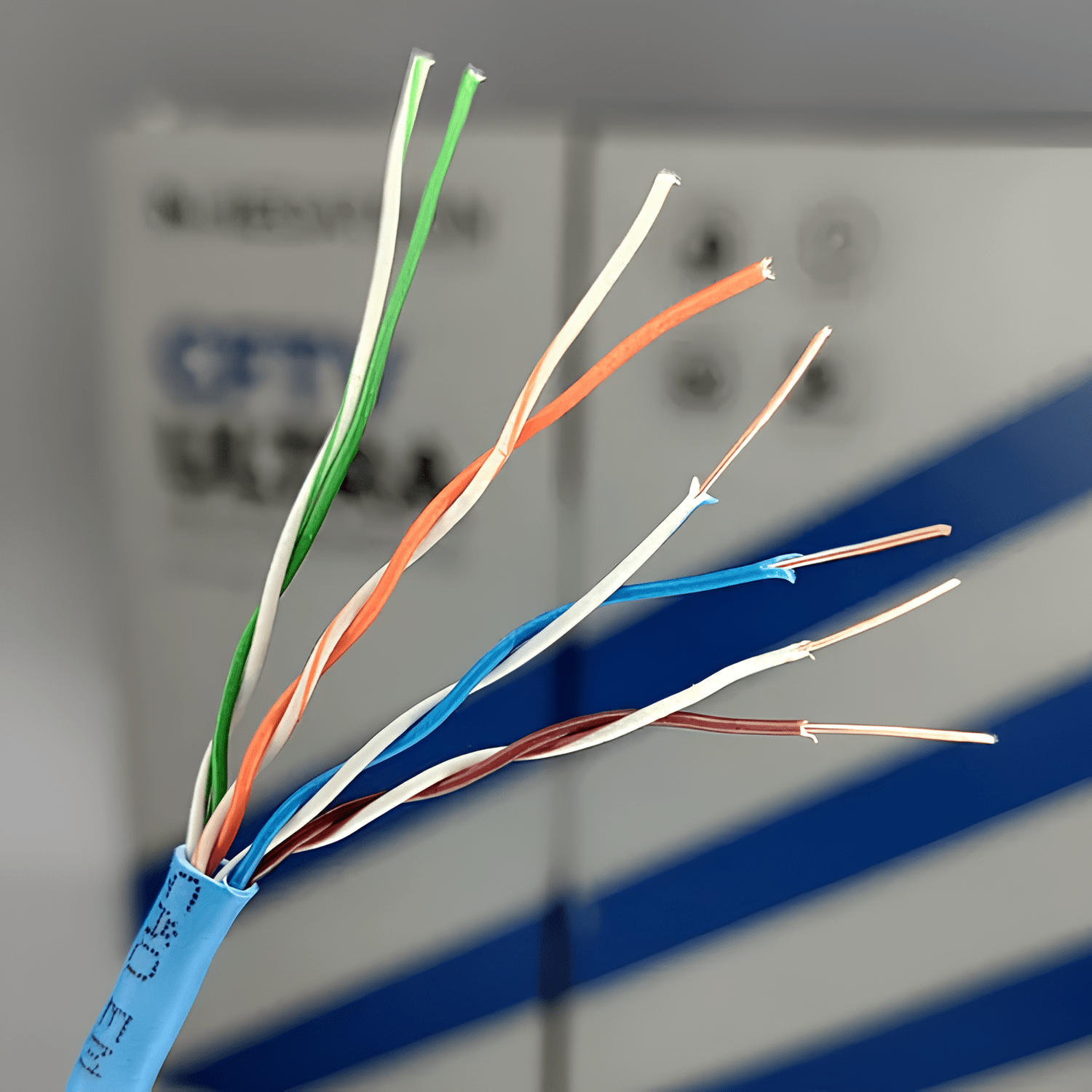 CABO DE REDE CAT.5E 4P AZUL METRO