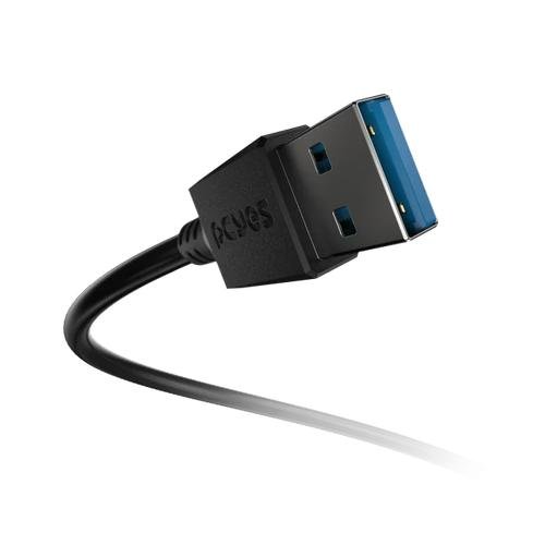 Cabo USB-A 2.0 P/USB Tipo-C 1M 3A 15W PCYES PUACP-10 Preto
