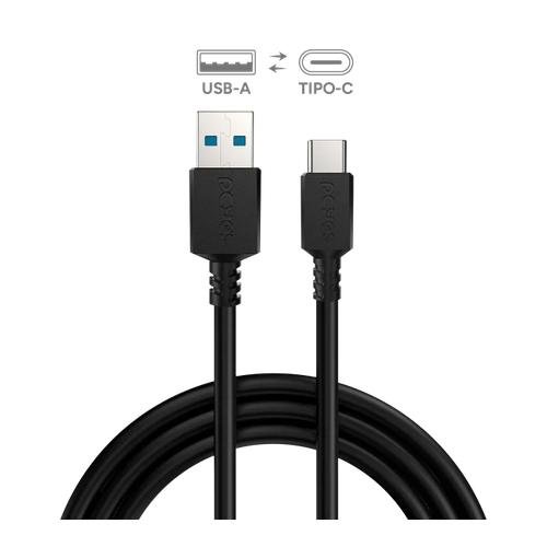 Cabo USB-A 2.0 P/USB Tipo-C 1M 3A 15W PCYES PUACP-10 Preto