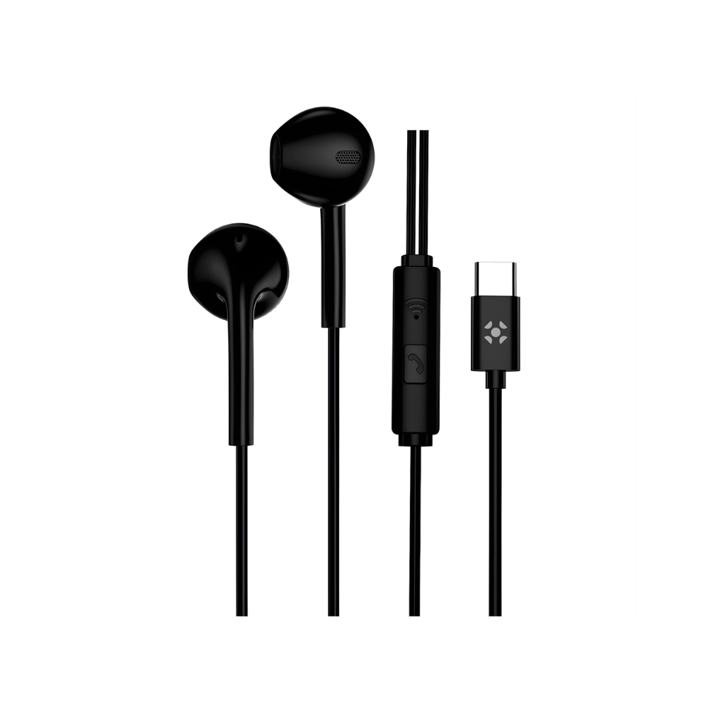 Fone de Ouvido Auricular Tipo-C 1,2m Fortrek EB210 Preto