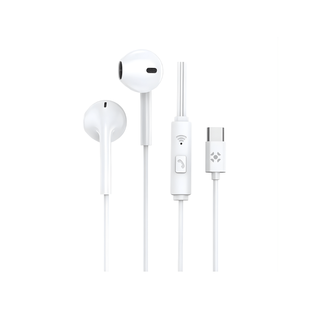 Fone de Ouvido Auricular Tipo-C 1,2m Fortrek EB210 Branco