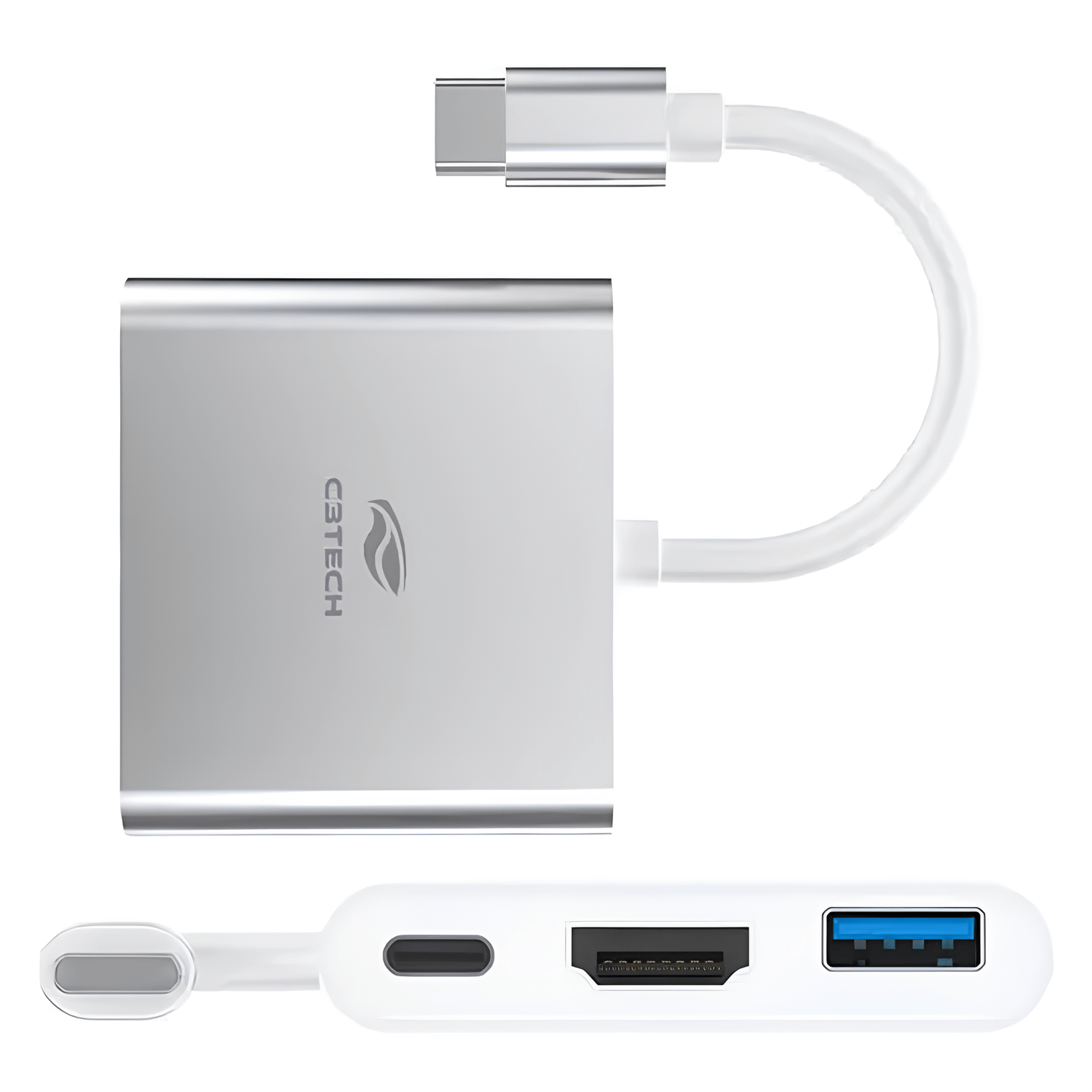 HUB USB TIPO-C 3.0 3 PORTAS C/SAIDA HDMI 4K HUD10SI PRATA