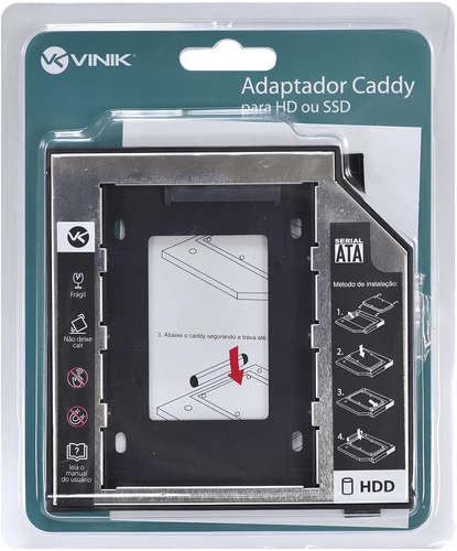 ADAPTADOR CADDY SATA HD/SSD 2.5 POL P/LEITOR DVD 12.7MM AC-127