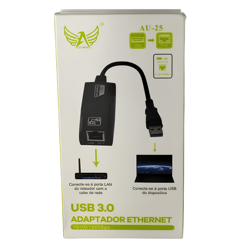 Adaptador de Rede USB 3.0 para RJ45 Gigabit Ethernet – 10/100/1000Mbps