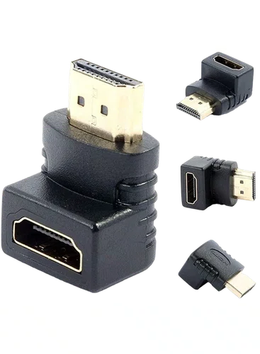 ADAPTADOR HDMI MACHO P/HDMI FEMEA 90º PRETO 4K (3840x2160)