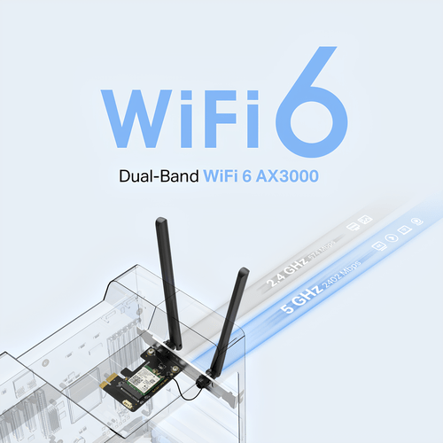 ADAPTADOR PCIE WI-FI 6 BLUETOOTH 5.2 X3000 MA80XE MERCUSYS