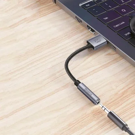 Adaptador USB para P2 3.5mm Fone/Microfone AD-047 Cinza