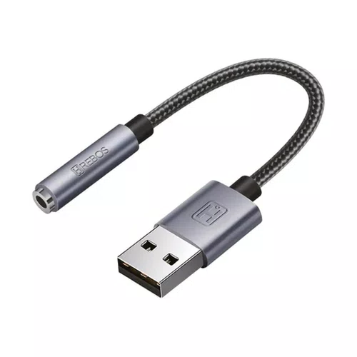 Adaptador USB para P2 3.5mm Fone/Microfone AD-047 Cinza