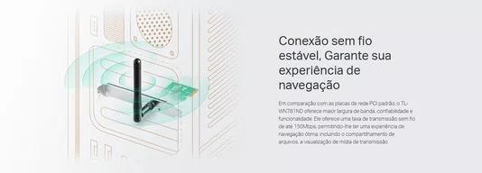 Adaptador Wireless PCI-E 150Mbps TP-Link TL-WN781ND