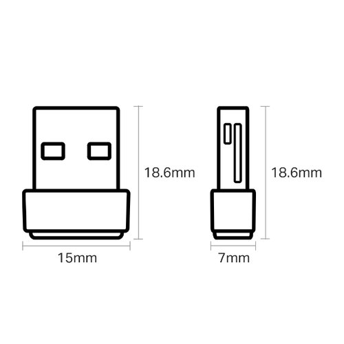 Adaptador Wireless USB AC600 Archer T2U Nano 2,4 GHz a 5 GHz - TP-LINK