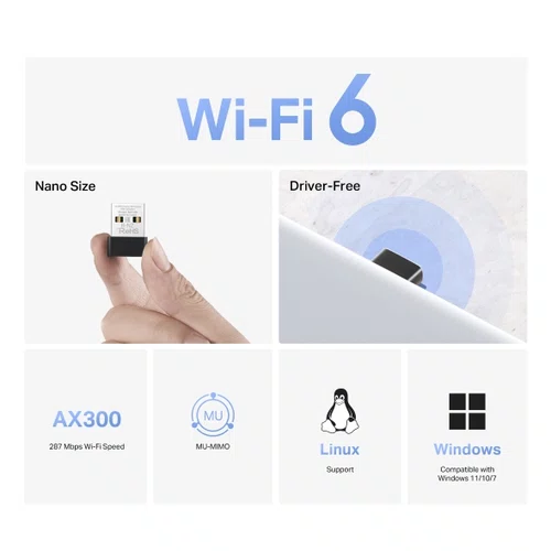 Adaptador Wireless USB Nano MA14N-EU AX300 Wi-Fi 6