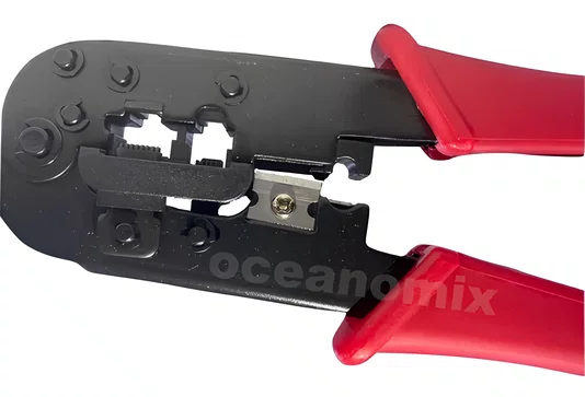 Alicate de Crimpar RJ45 com Catraca HT568R Vermelho – Alta Precisão e Durabilidade