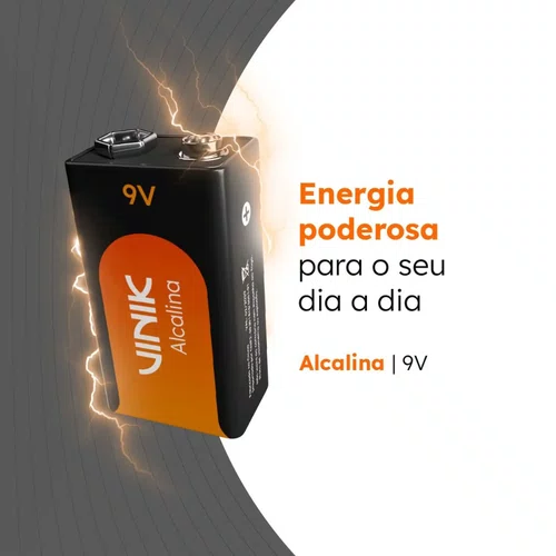 Bateria Alcalina 9V 500mAh Vinik VB9VB1
