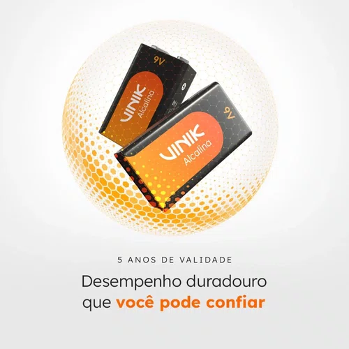 Bateria Alcalina 9V 500mAh Vinik VB9VB1