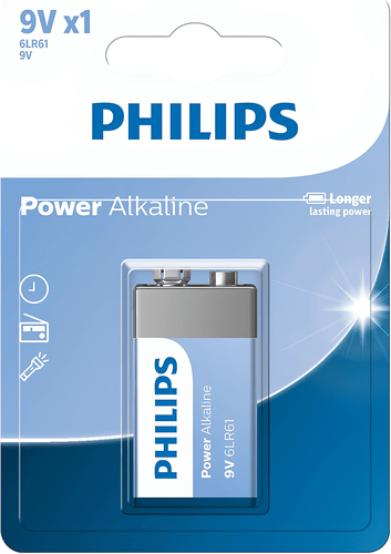 Bateria Alcalina Philips 6LR61 9V - 6LR61P1B/59, 1 Unidade