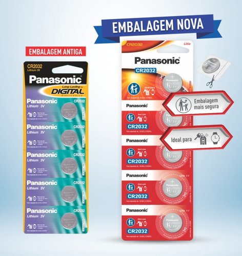 Bateria Para Placa Mãe 3V CR2032-1BT - Panasonic