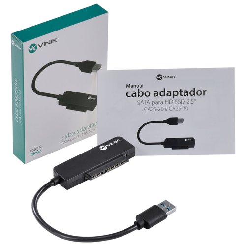 Cabo Adaptador Sata para HD SSD 2.5 USB 3.0 CA25-30 - Vinik