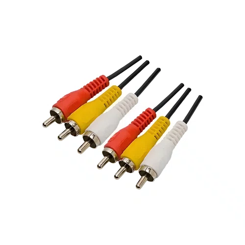 Cabo Áudio e Vídeo 3+3 RCA 1,8M Gold MXT Preto