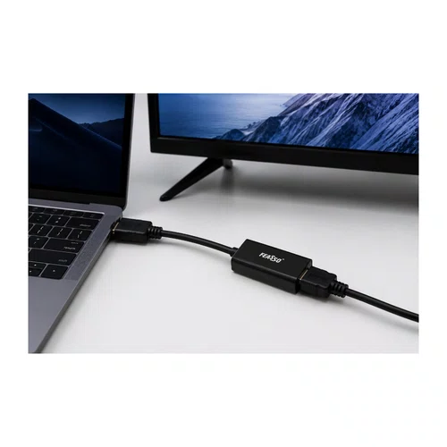 Cabo Conversor DisplayPort Macho para HDMI Fêmea FEASSO JCA-DP8 Preto