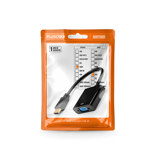 CABO CONVERSOR HDMI M X VGA F ADP-HDMIVGA10BK PLUS CABLE