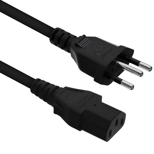 CABO DE ENERGIA MACHO X FEMEA 3X0.75MM 1.2M PRETO
