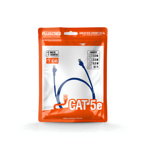 CABO DE REDE PATCH CORD CAT.5E 5M PC-ETHU50BL AZUL