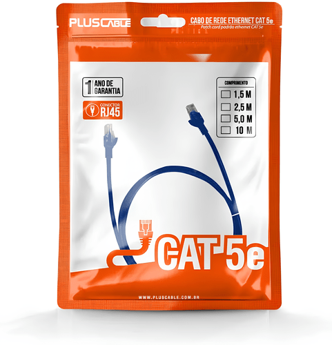 CABO DE REDE PATCH CORD CAT5E 2,5M AZUL PC-ETHU25BL