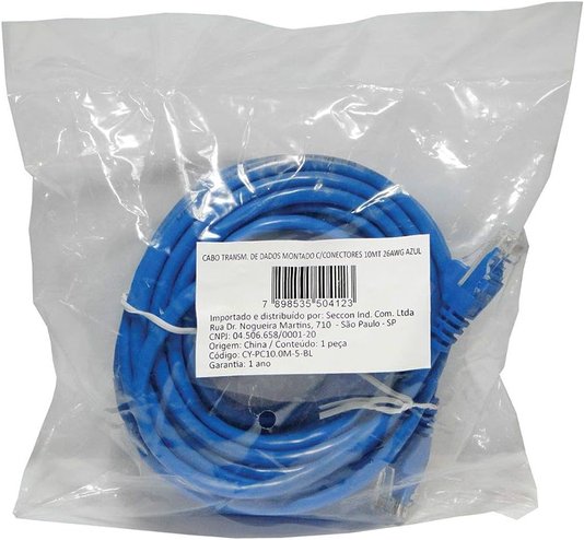 Cabo de Rede Cat6 de 1,50 metros Azul