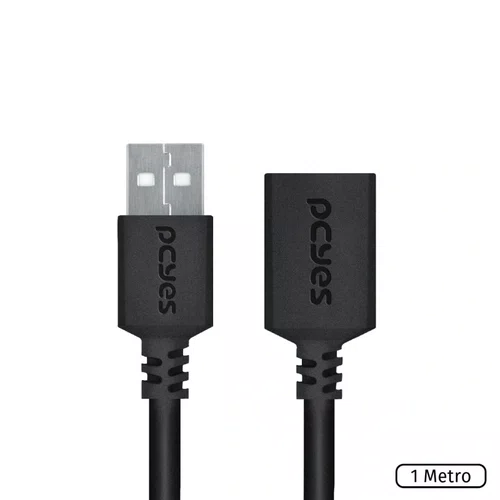 Cabo Extensor PCYES USB 2.0 A M p/F 1 Metro, PUAMF2-1