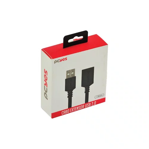Cabo Extensor PCYES USB 2.0 A M p/F 1 Metro, PUAMF2-1