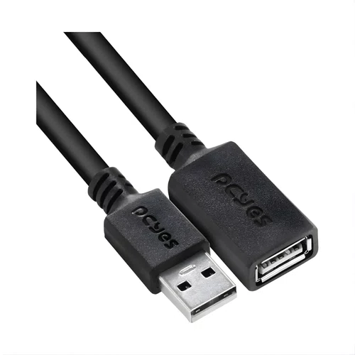 Cabo Extensor USB A 2.0 Macho P/USB A 2.0 Fêmea 2 m PCYES PUAMF2-2 Preto