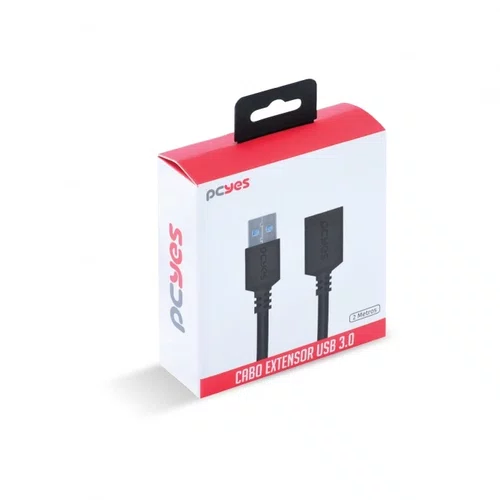 Cabo Extensor PCYES USB 3.0 A M p/ F 2 Metros, PUAMF3-2