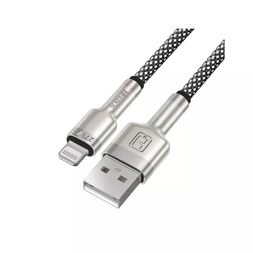 Cabo USB-A P/Lightning 27W 1M Trançado Hrebos CB-251i Preto