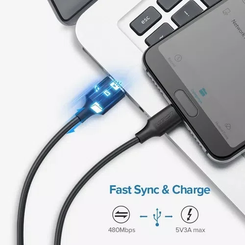 Cabo USB-A P/USB-C 3A UGREEN US287 1.5M Preto