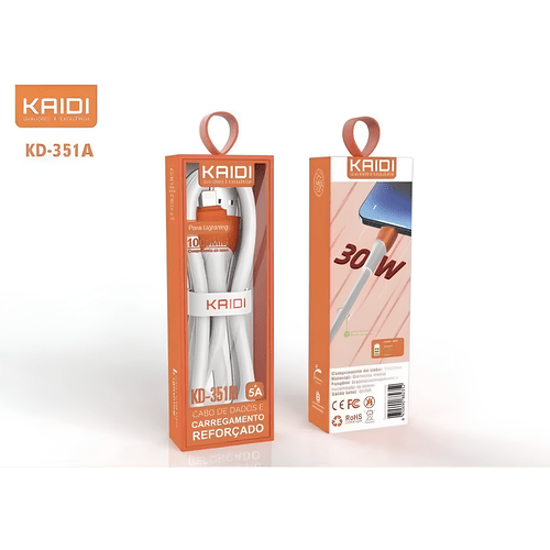 CABO USB TIPO -C P/LIGHTINING 1M KD-351CL 30W BRANCO