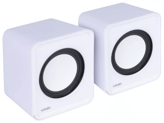 Caixa de Som 2.0 VS-01 (2W RMS) P2(3,5 mm)USB Branca - VINIK