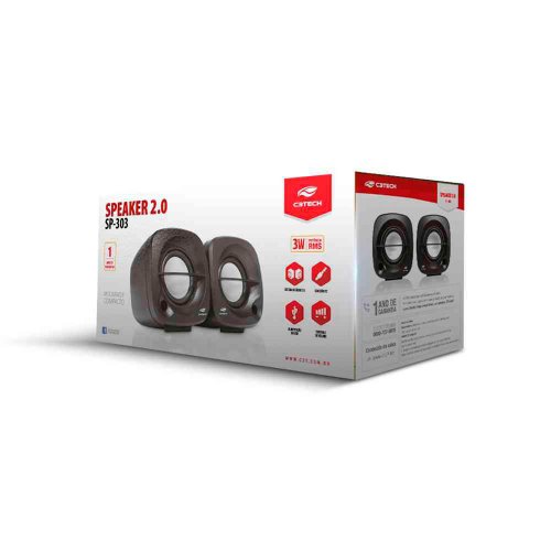 Caixa De Som Sp-303bk Speaker 2.0 P2 3,5mm Preto - C3Tech