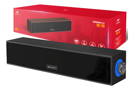 Caixa de Som Soundbar USB 2.0 SB30BK Preta Compacta para PC e Notebook