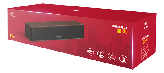 CAIXA DE SOM USB 2.0 SOUNDBAR SB30BW PRETO/MARROM