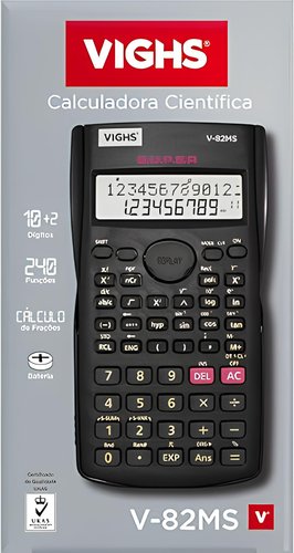 CALCULADORA CIENTIFICA VIGHS V82MS PRETA 120g 240 FUNÇÕES