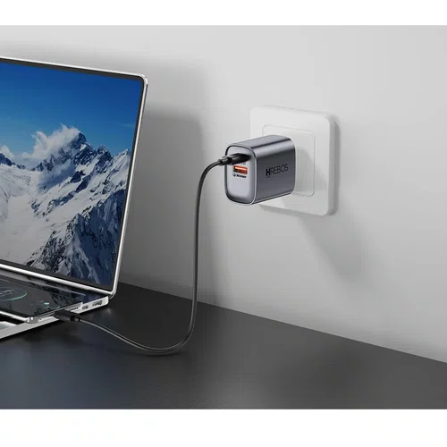 Carregador 20W USB-C/USB-A C/Cabo Lightning Hrebos CRG-232CI Cinza
