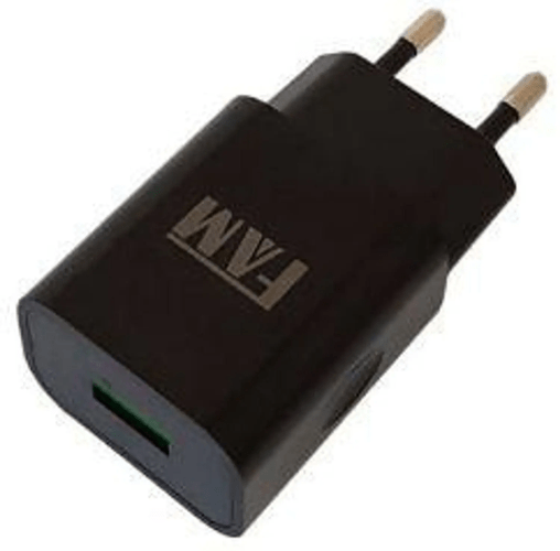 Carregador De Tomada 1 USB 2.1A FCA-T124 Preto - FAM