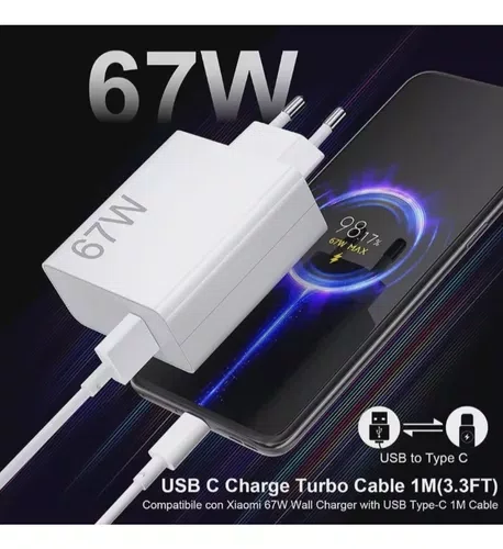Carregador XIAOMI 67W USB-A P/SB-C COM CABO