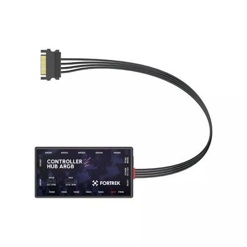 Controladora Hub P/Fan ARGB com Controle Remoto 7 Portas Fortrek