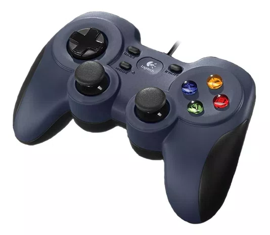 Controle Gamepad Logitech F310 com Fio USB 1,8m Azul para PC