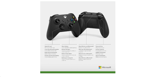 CONTROLE XBOX SERIES X/S SEM FIO CARBON BLACK QAT-00007