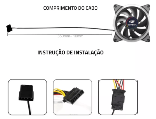 COOLER FAN P/GABINETE 120X120X25MM C/LED F7L130M