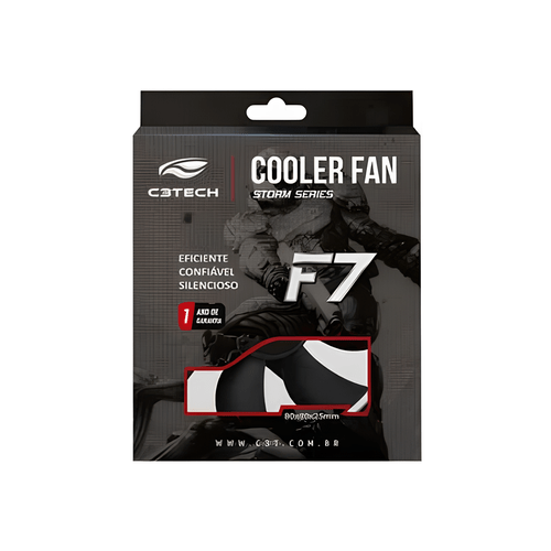 COOLER P/GABINETE 80X80X25MM F750BK PRETO